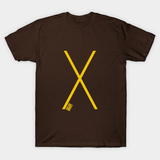 Letter X Simple Thin Clean Minimalist Line Initial T-Shirt by porcodiseno